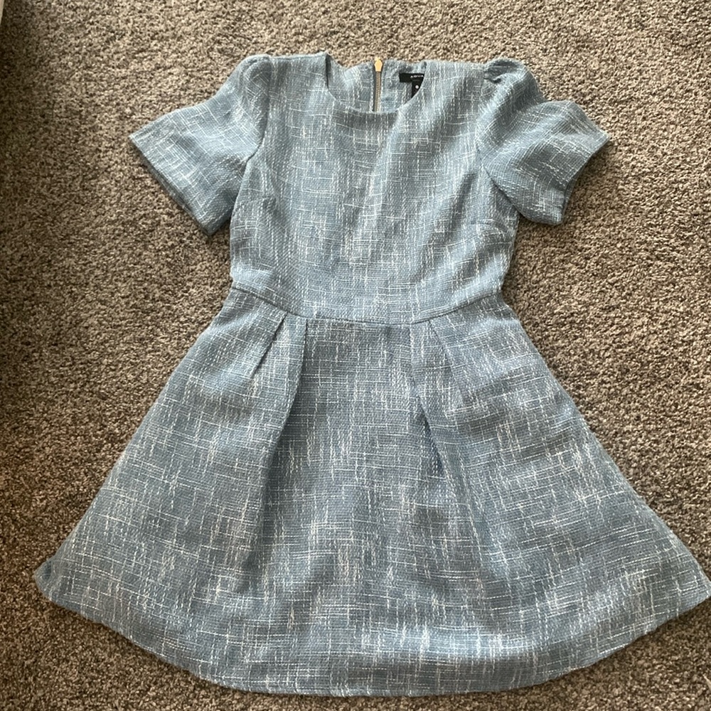 Blue tweed aqua dress